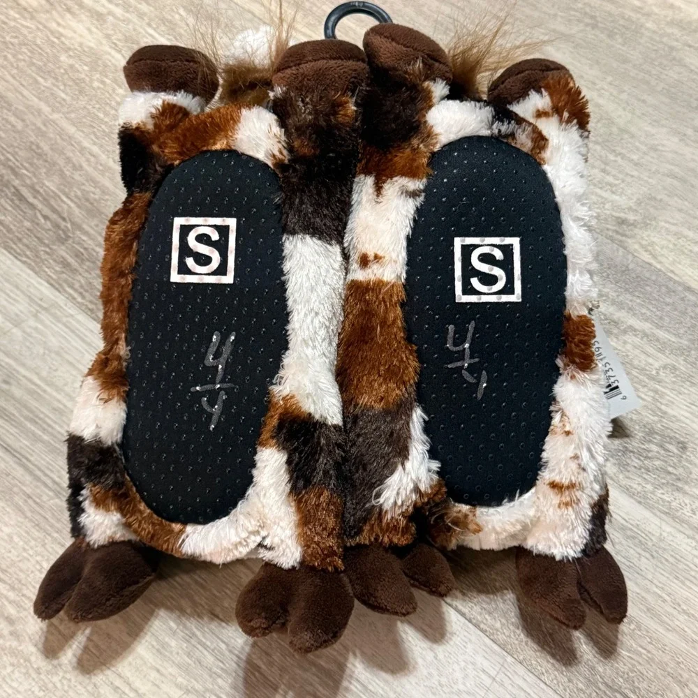 Wishpets Cow Slippers Toddler Kids‎ Size Small Plush Animal Boots